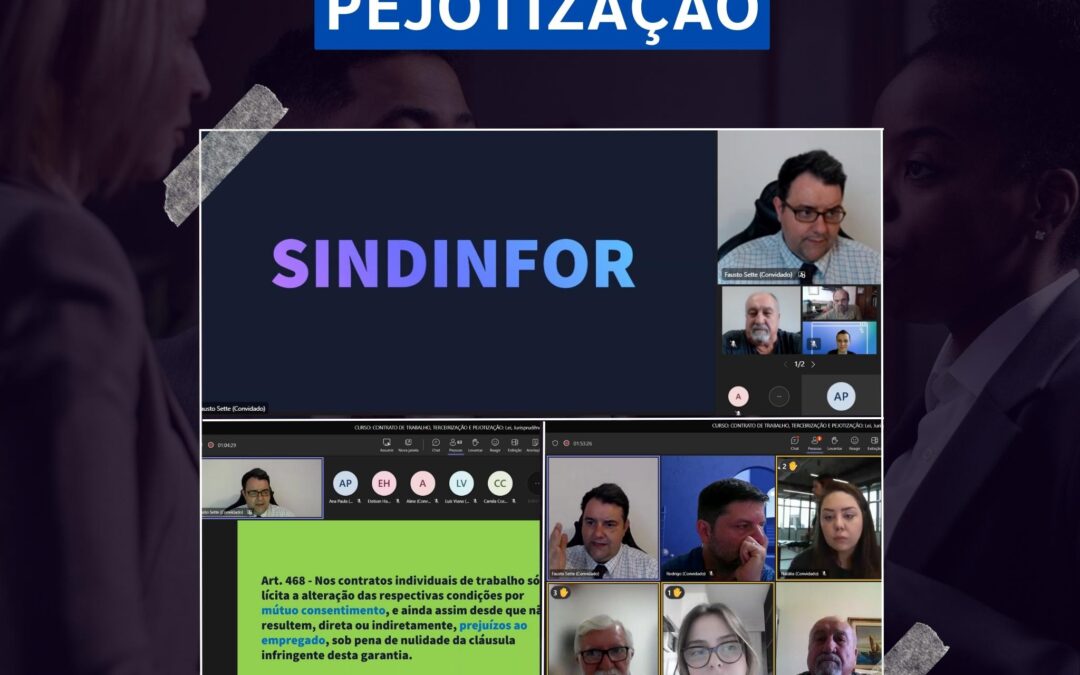 SINDINFOR PROMOVE CURSO SOBRE PEJOTIZAÇÃO! 🤝💼