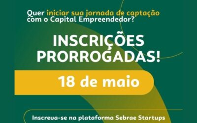 Inscrições para Capital Empreendedor do Sebrae são prorrogadas
